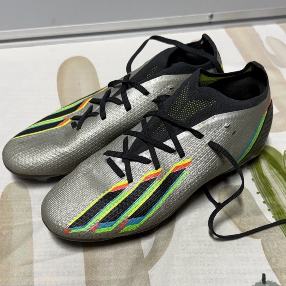Adidas X Speedportal.3 Firm Ground Soccer Cleats Silver Metallic Black/Solar 7.5